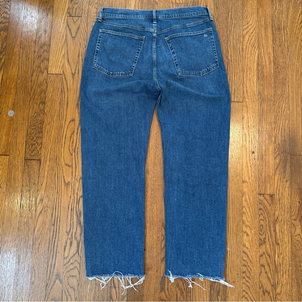 Rag & Bone Harlow Mid-Rise Ankle Straight Ankle Blue Jeans